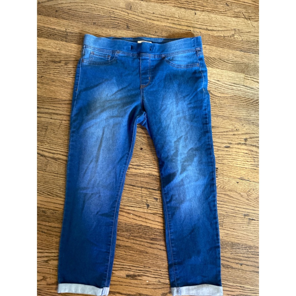LEI Juniors Blue Denim Pull On Jeggings Medium Wash Elastic Waist Size Large